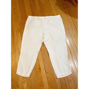 J Jill Love Linen White Linen Pants Womens Plus Size 4X Inseam 28” Pull On EUC